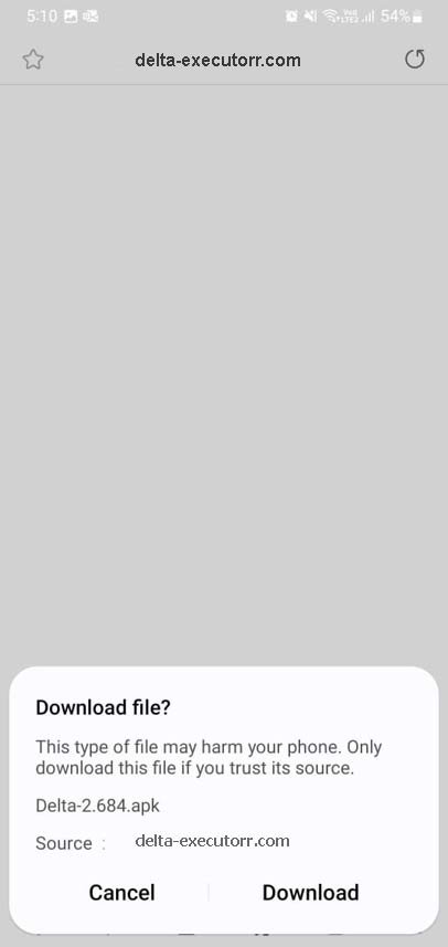 Downloading the Delta Executor file on Android OS
